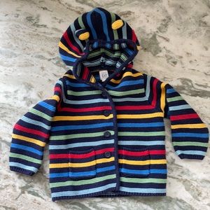 GAP 12-18m bear striped sweater